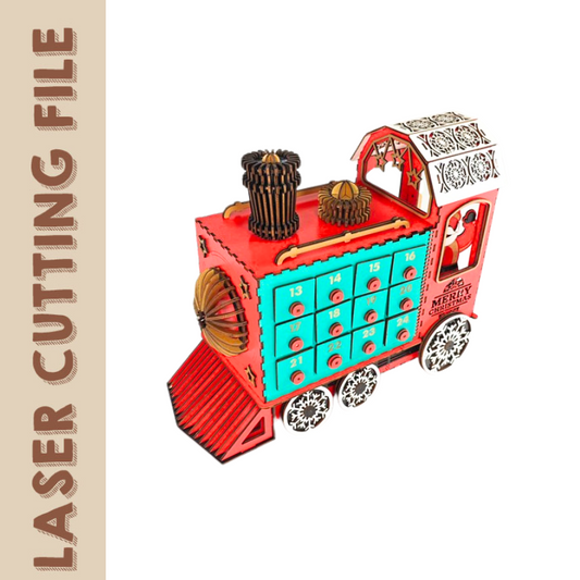 Weihnachtszug Adventskalender Countdown Laser Schneidedatei - DIY 3D Puzzle &amp; Weihnachtsdeko 