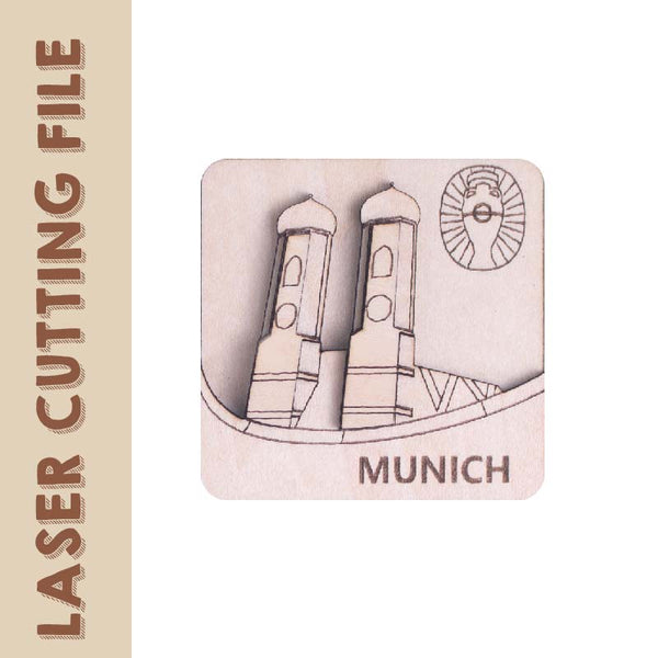 3-Layer 3D European Cup Germany Munich Landmark Mary's Square Refrigerator Magnets Laser Cutting File - DIY Craft for Travel Enthusiasts