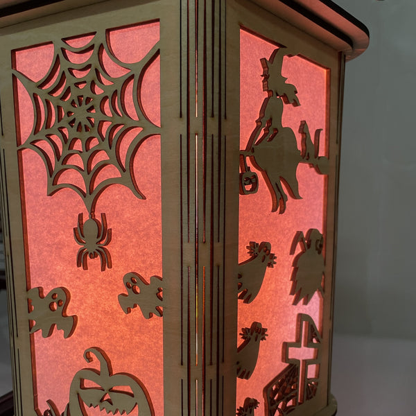 Halloween pentagonal design lantern laser cutting file