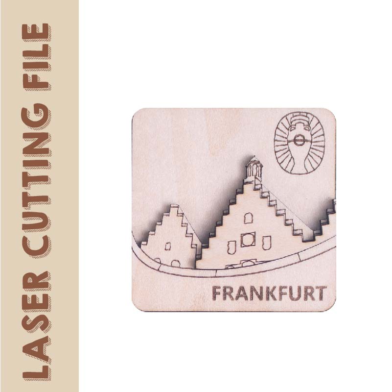 3-Layer 3D European Cup Germany Frankfurt The Römer Refrigerator Magnets Laser Cutting File - DIY Craft for Travel Enthusiasts