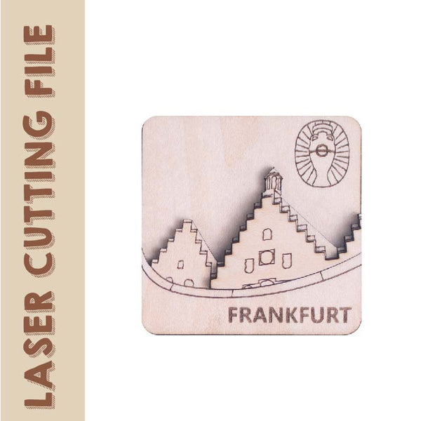 3-Layer 3D European Cup Germany Frankfurt The Römer Refrigerator Magnets Laser Cutting File - DIY Craft for Travel Enthusiasts