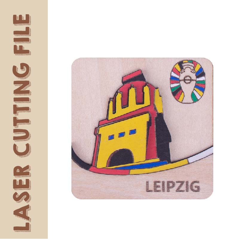 3-Layer 3D European Cup Germany Leipzig Landmark The Monument to the Battle of the Nations Refrigerator Magnets Laser Cutting File by Creatorally