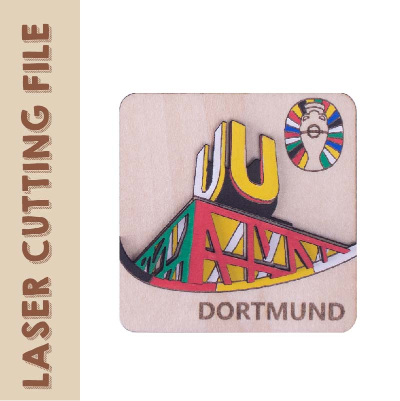 3-Layer 3D European Cup Germany Dortmund Landmark U-Tower Refrigerator Magnets Laser Cutting File - DIY Craft for Architecture Enthusiasts