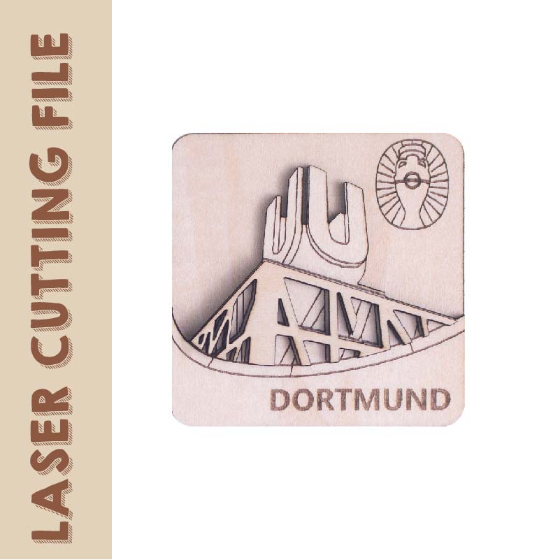 3-Layer 3D European Cup Germany Dortmund Landmark U-Tower Refrigerator Magnets Laser Cutting File - DIY Craft for Architecture Enthusiasts