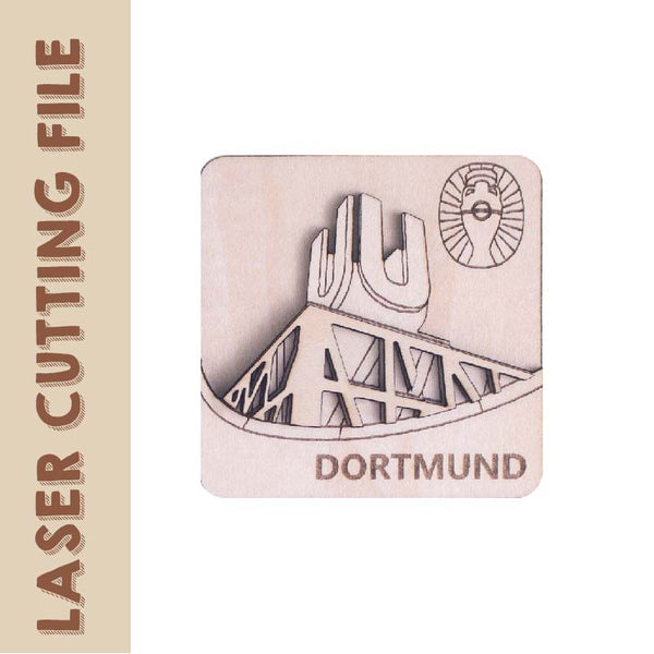 3-Layer 3D European Cup Germany Dortmund Landmark U-Tower Refrigerator Magnets Laser Cutting File - DIY Craft for Architecture Enthusiasts