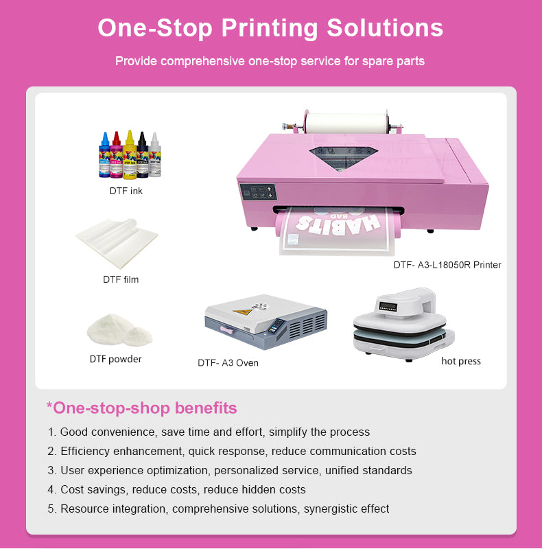 DTF A3+ Printer - Smart White Ink System + Auto Cleaning for Smooth, Consistent Results