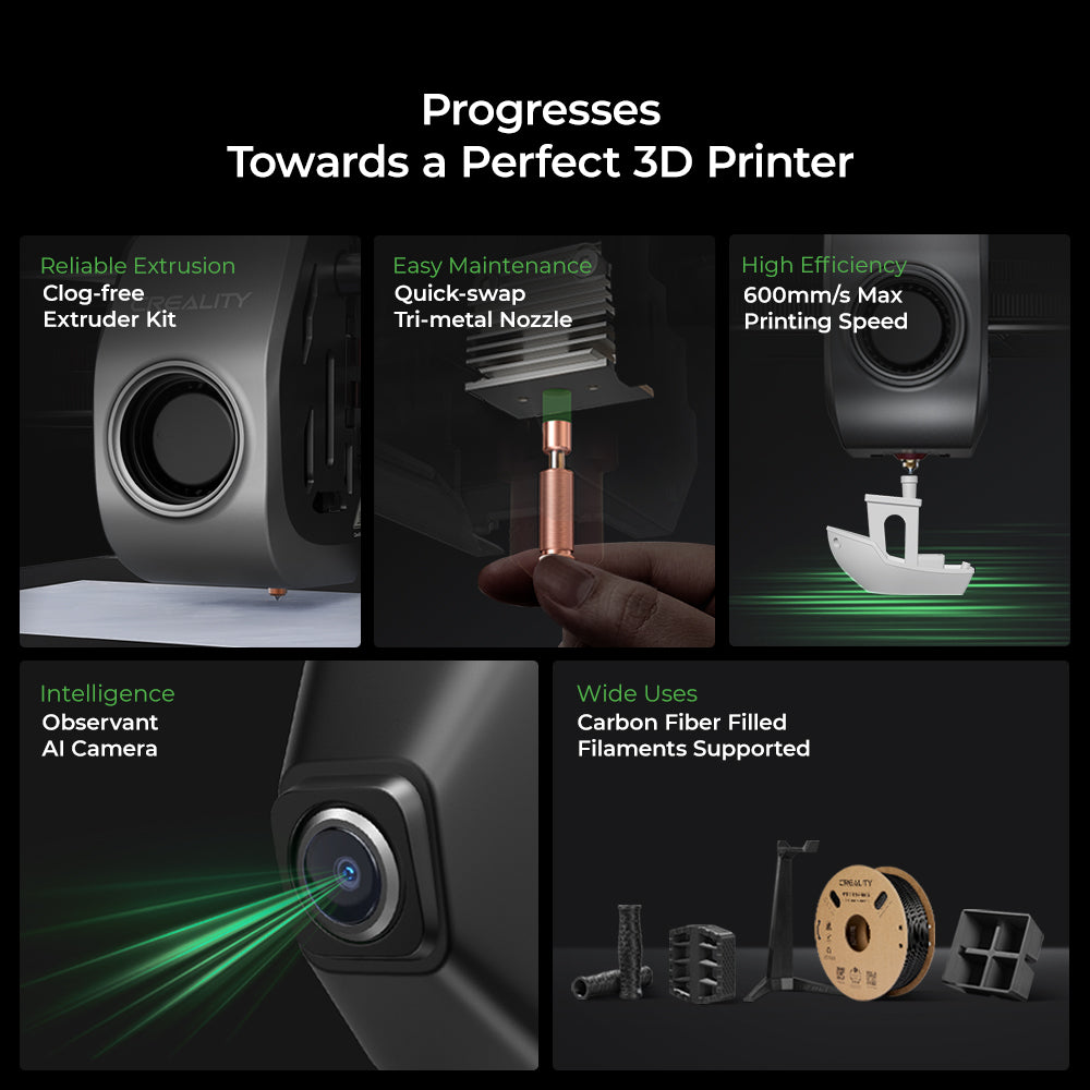 Creality K1C 3D Printer 600mm/s High Speed Printing Clog-free Direct Extruder with AI Camera