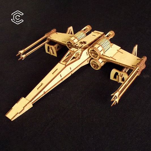 Space fighter 3D puzzle laser cutting file