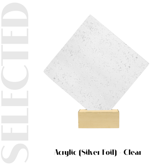 Creatorally 2 pcs 12''x12'' Glitter Clear Acrylic Sheet(Silver/Golden Foil)
