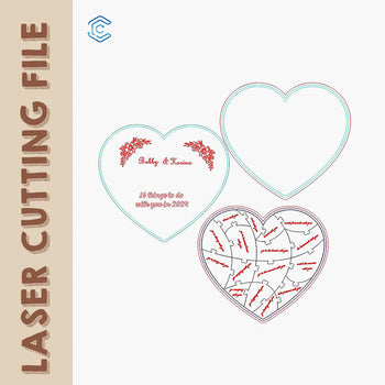 Valentine's Day Heart shape puzzle laser cutting file laser svg files