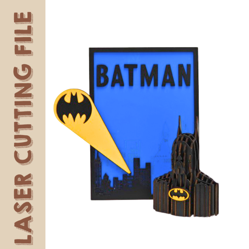 A Gotham Night - Dark Protector Batman 3D Puzzle Laser Cutting File Set