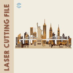 Arquivo de corte a laser para enfeites de Nova York em várias camadas 
