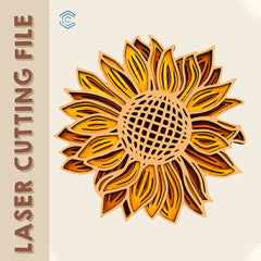 Sunflower-inspired wall decor laser cutting file