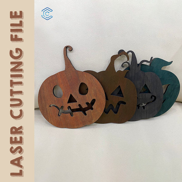 Halloween pumpkin-shaped coaster laser cutting file laser cutting machine