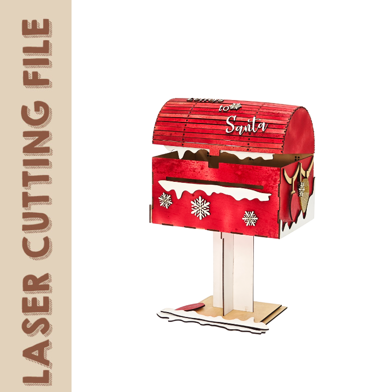 Santa’s Special Mailbox 3D Puzzle - Christmas Decor Laser Cutting File