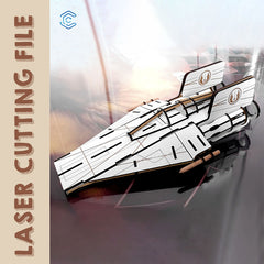 Starship 3D puzzle laser cutting file