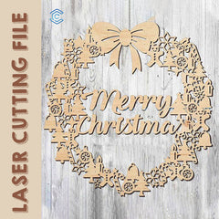 Christmas decoration wreath laser cutting file