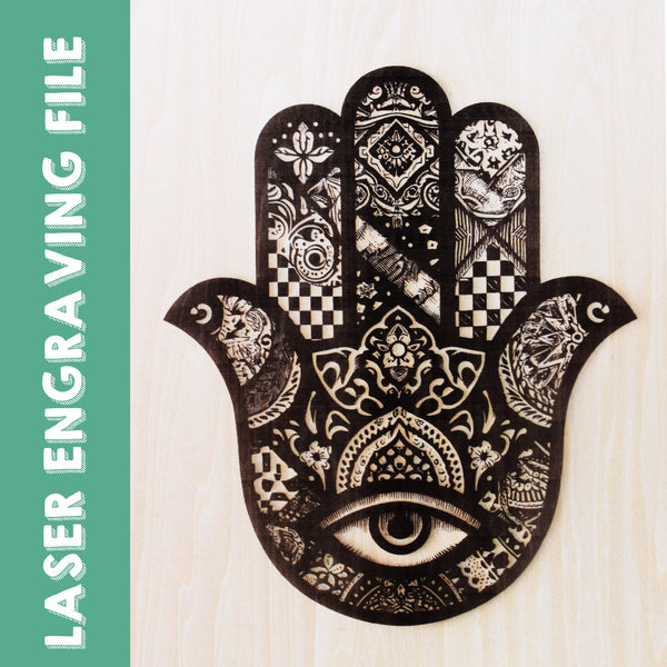 AI Generate Hamsa Hand Style 1 Laser Engraving File - Spiritual Symbol Craft for DIY Projects