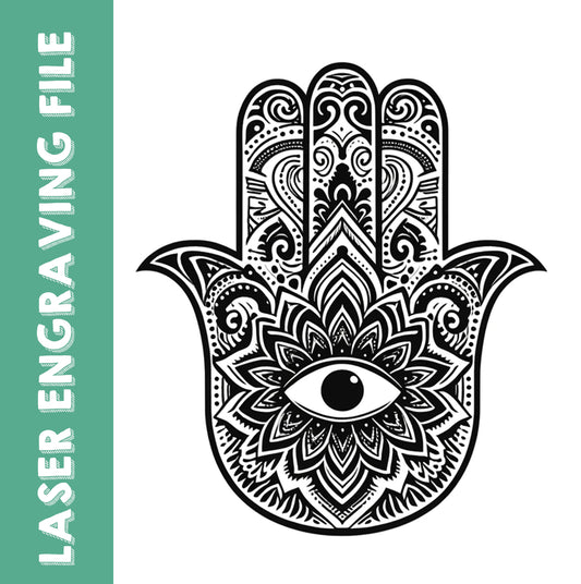 AI Generate Hamsa Hand Style 6 Laser Engraving File - Spiritual Symbol Craft for DIY Projects