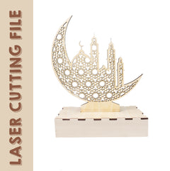 Muslim Ramadan Moon-shaped Decoration Laser Cutting File - Elegant Islamic Decor DIY Craft