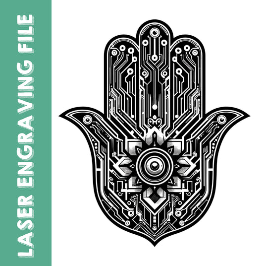 AI Generate Hamsa Hand Style 2 Laser Engraving File - Spiritual Symbol Craft for DIY Projects