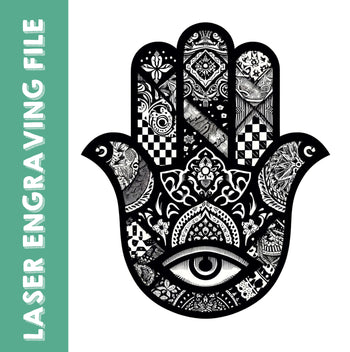 AI Generate Hamsa Hand Style 1 Laser Engraving File - Spiritual Symbol Craft for DIY Projects