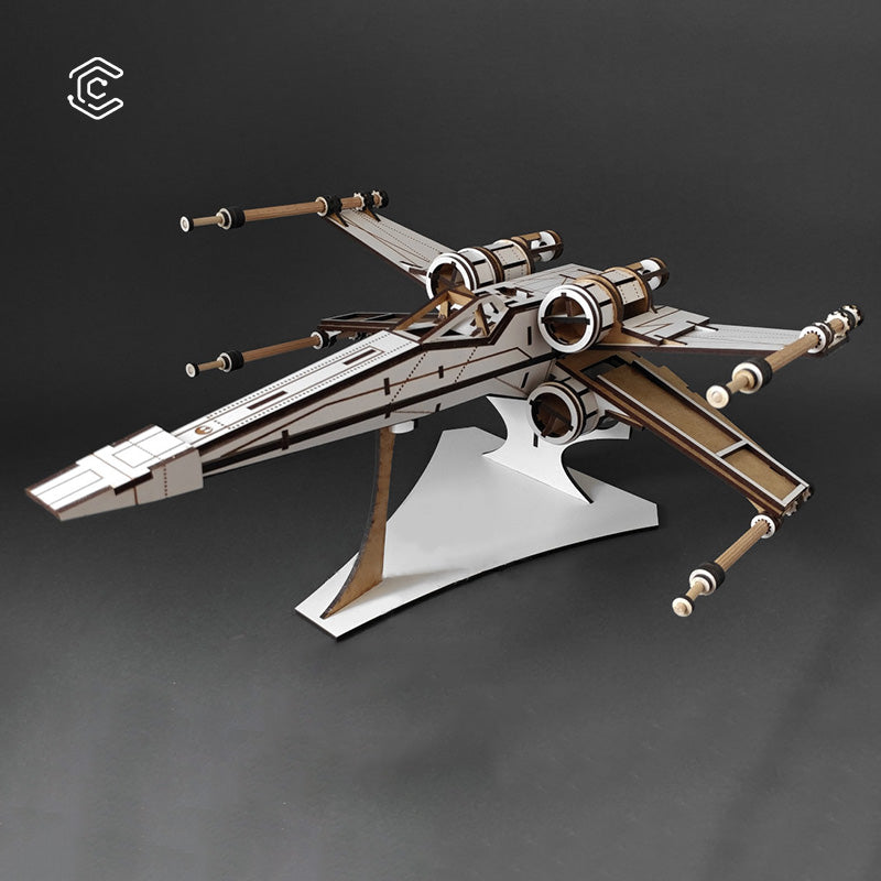 Space fighter 3D puzzle laser cutting file