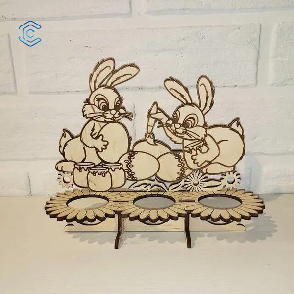 Easter bunny egg holder laser cutting file
