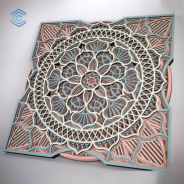 Multilayer mandala style home decor laser cutting file