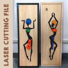 Afrikanische Volkstanz Wanddekoration Laserschneidedatei