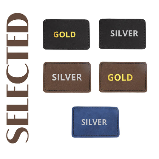 50 peças de remendos de couro bicolor gravados a laser da Creatorally