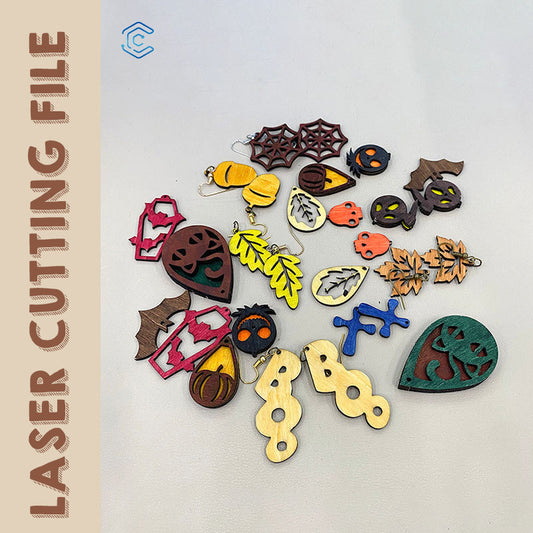 Halloween Ohrring Design Kollektion Laserschneidedatei
