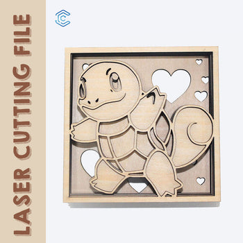 Valentine's Day Squirtle laser cutting file laser cut svg