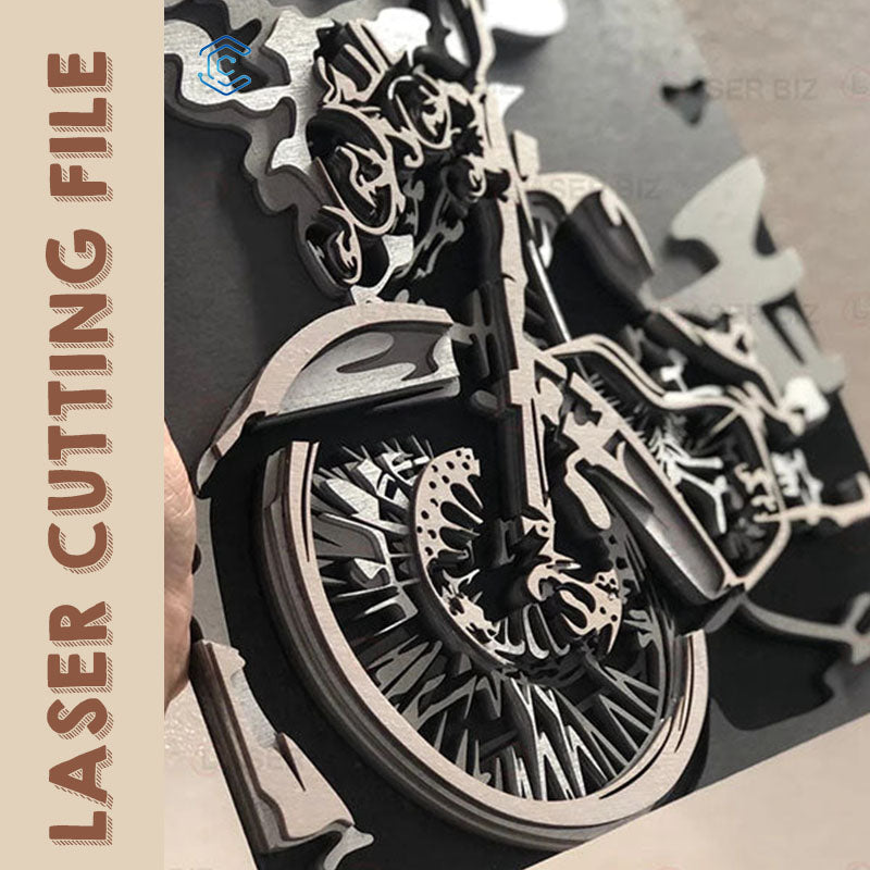 Cool motorcycle wall hangings laser cutting file laser cutting machine