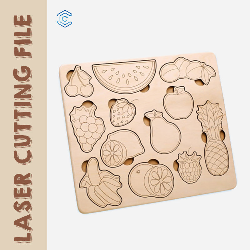 Kids fruit puzzle style 2 laser cutting file