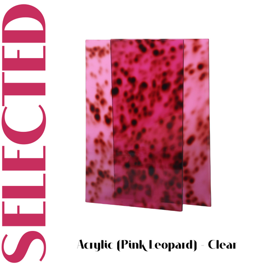 Creatorally 2PCS 12"x8" Pink Leopard Acrylic Sheet