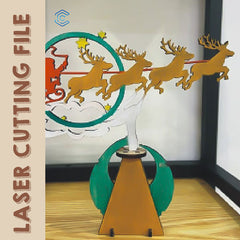 Christmas reindeer decoration style 2 laser cutting file