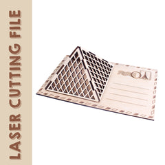 The Louvre Pyramid Postcard 3D Puzzle Laser Cutting File - DIY Craft for Art Enthusiasts