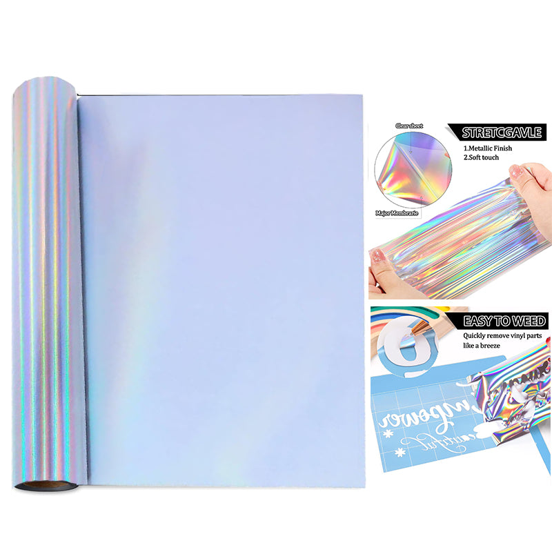 Creatorally Holographic Silver Laser Heat Transfer Vinyl Roll