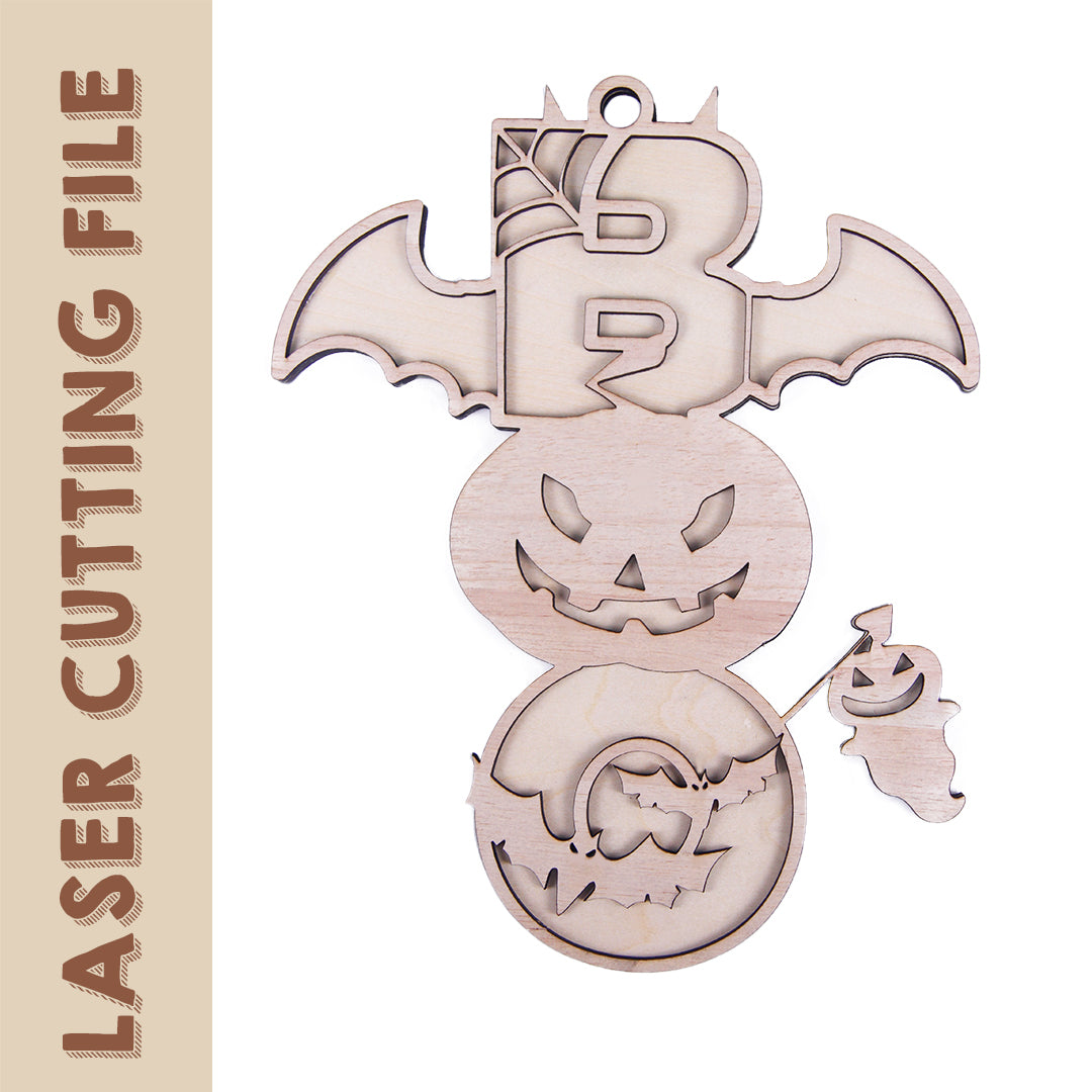 Halloween 2-Layer Hanging Ornaments Laser Cutting File Bundle- DIY Spooky Decor