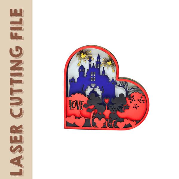 9-Layer Disney Mickey and Minnie Valentine’s Day Love-Themed Laser Cutting File