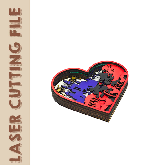 9-Layer Disney Mickey and Minnie Valentine’s Day Love-Themed Laser Cutting File