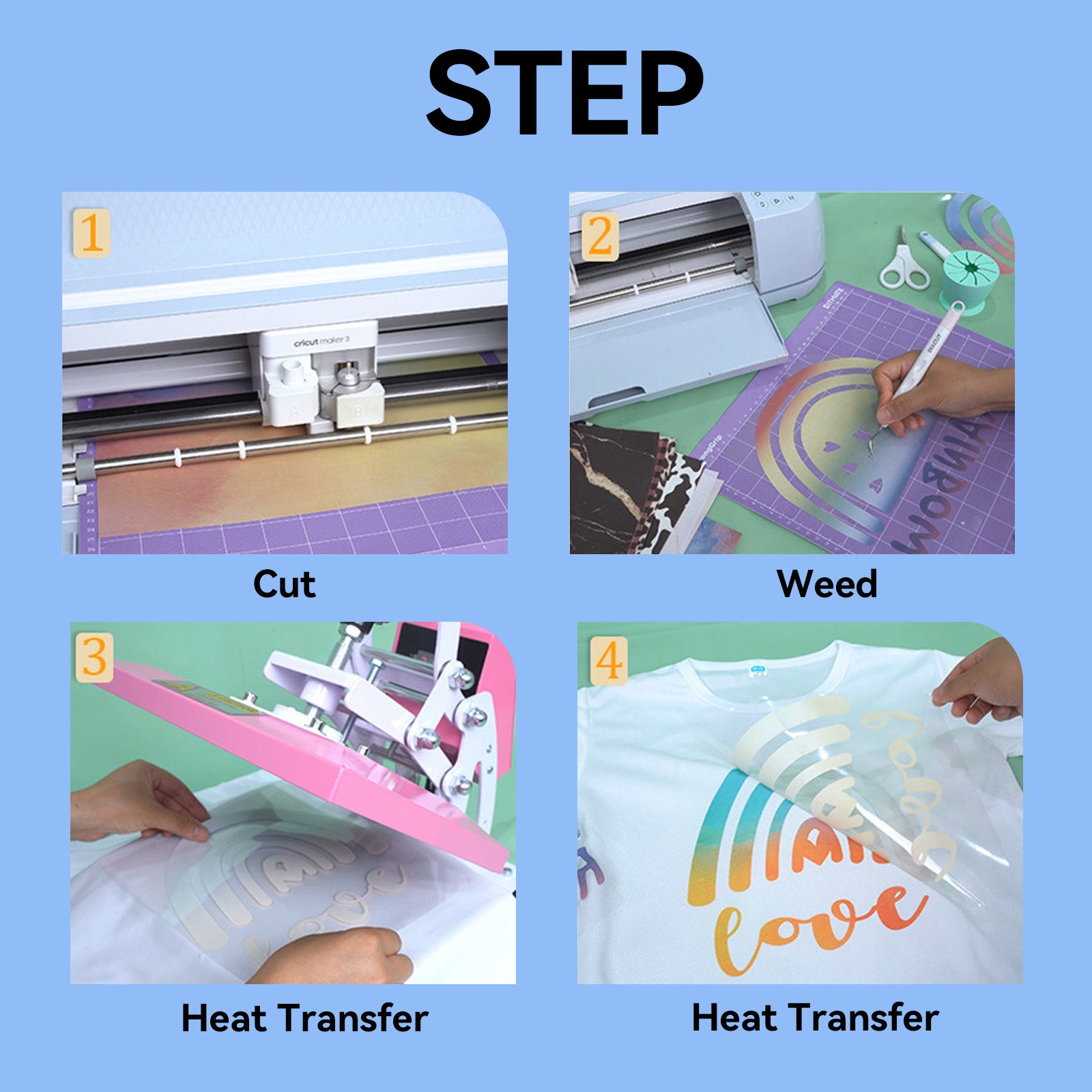 Creatorally 18-Pack Solid Color Infusible Transfer Sheets