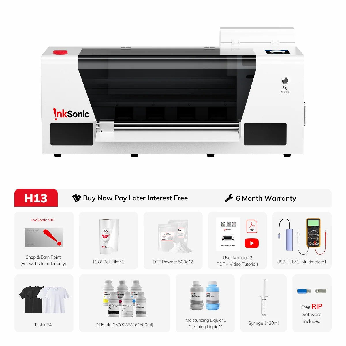 InkSonic A3 UV DTF Printer - EU Plug VF13/E13/C13/H13