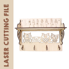 Cute Owl Cloth Hook Laser Cutting File - DIY Owl-Shaped Wall Hook