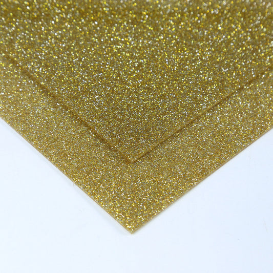 Creatorally 2 pcs 12"x12" Opaque Golden Glitter Acrylic SheetS