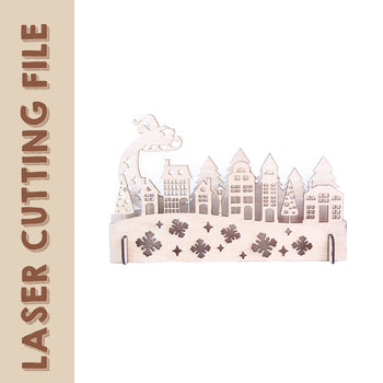 Christmas Scene Multilayer Desktop Ornament Laser Cutting File - DIY Craft for Festive Decorations