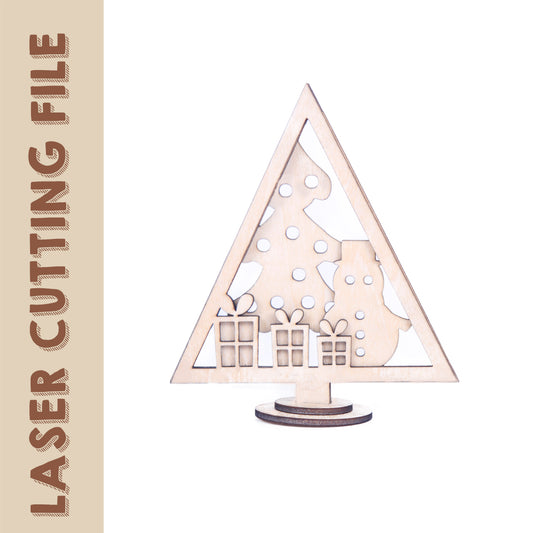 Christmas Multilayer Tree Decor Snowman Laser Cutting File - DIY Festive Craft