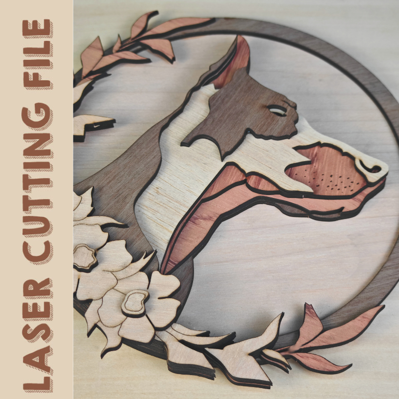 Multi-Layer Doberman Pinscher Laser Cutting File - DIY Pet Decor