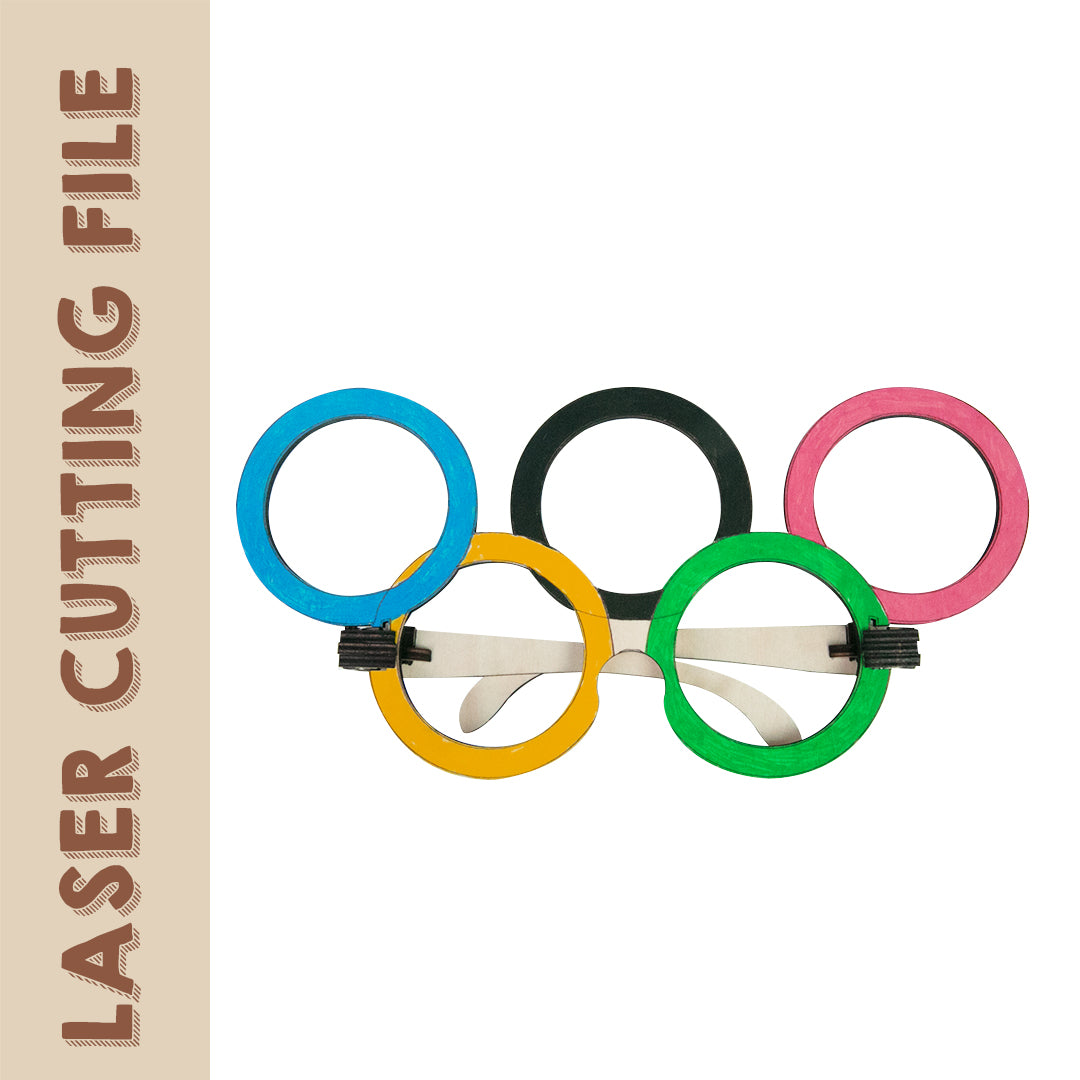 2024 Paris Olympic Rings Glasses Laser Cutting File